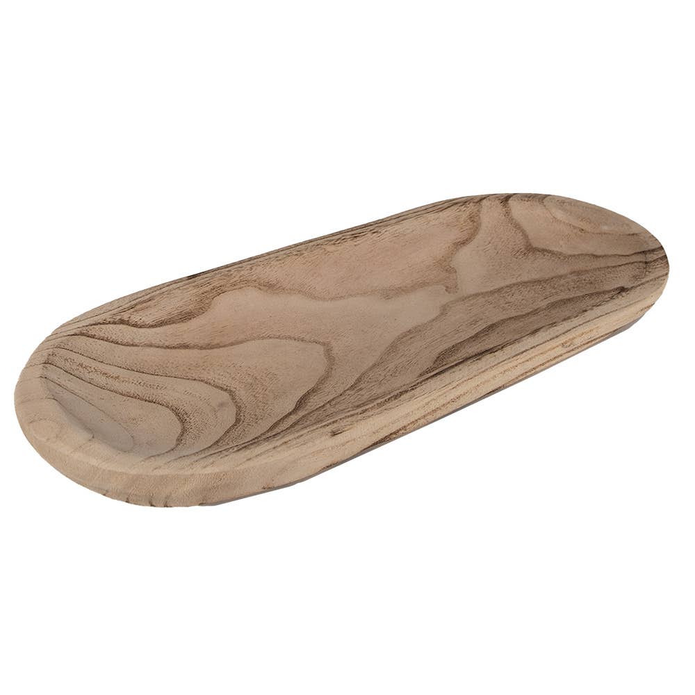 Koristekulho 40x18x4 cm Ruskeaa puuta