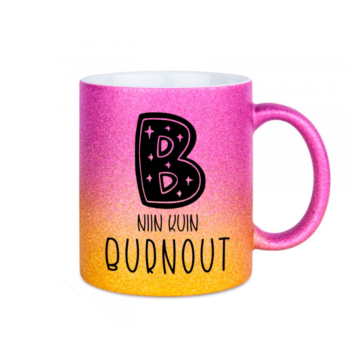 B niinkuin burnout kahvikuppi