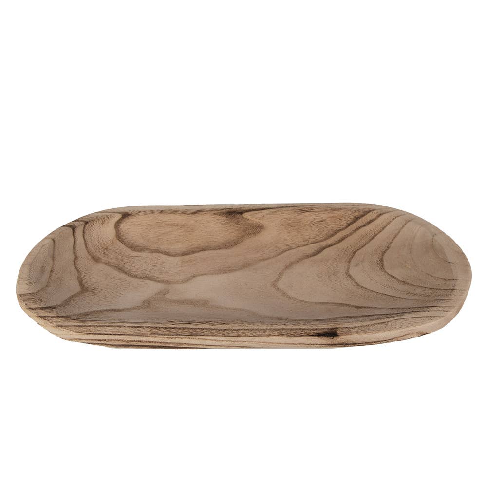 Koristekulho 40x18x4 cm Ruskeaa puuta